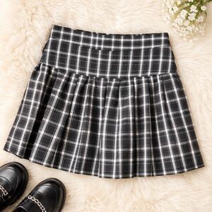 NWT Sim & Sam Women Skirt Plaid Pleated School Girl Y2K A Line Button Medium